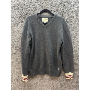 French Connection‎ Varsity Jive Knitted Wool Blend Sweater Gray Mens Size M